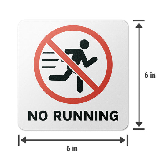 6 x 6in Pool Safety Floor Decals: No Running Signs (2-Pack)