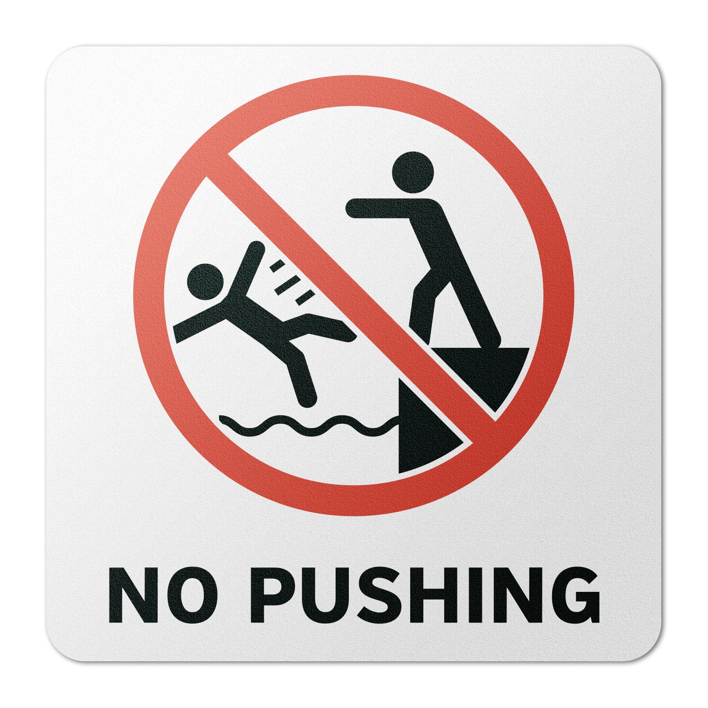 6 x 6in Pool Safety Floor Decals: No Pushing Signs (2-Pack)