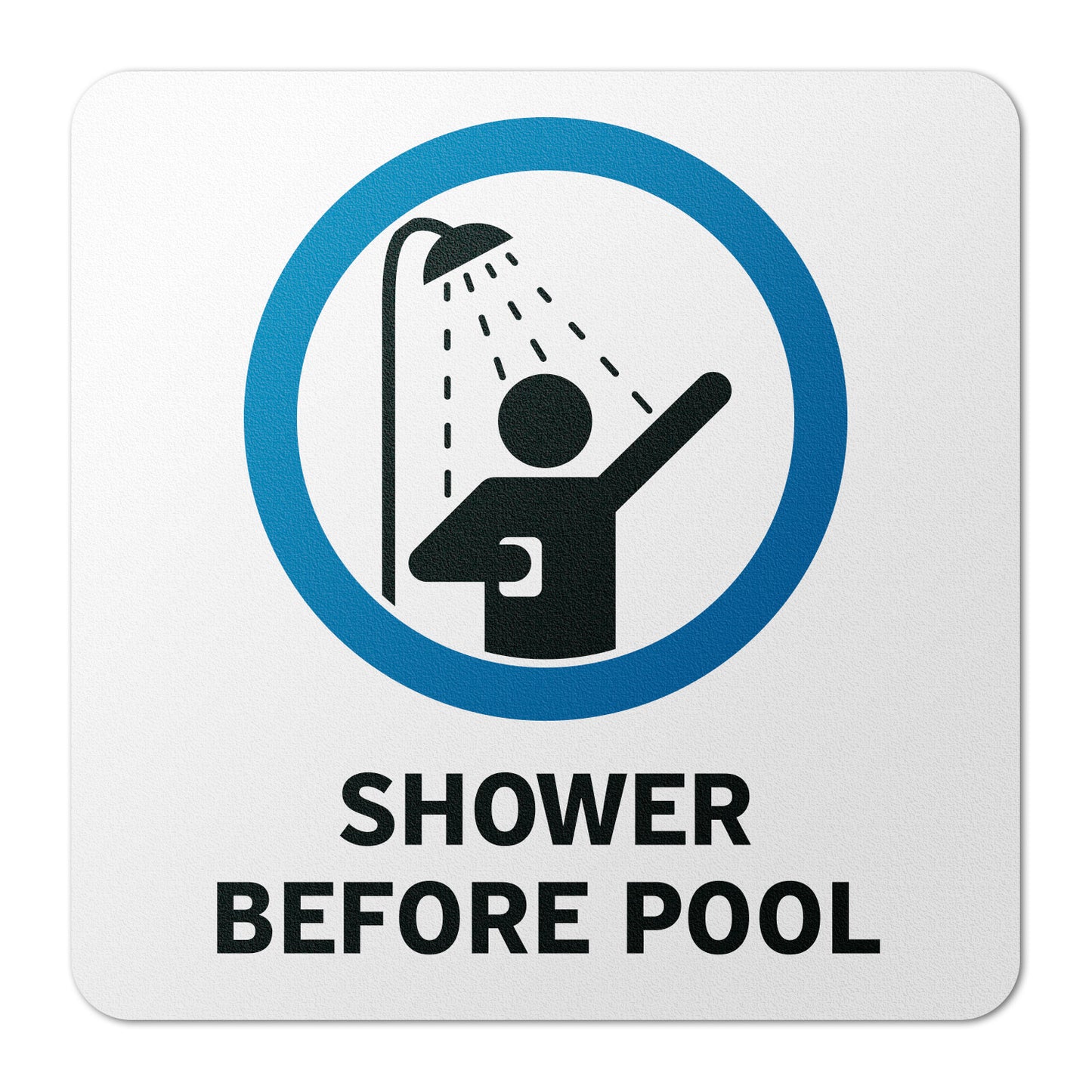6 x 6in Floor Decal: Shower Before Pool Hygiene Sign (2-Pack)
