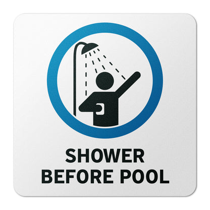 6 x 6in Floor Decal: Shower Before Pool Hygiene Sign (2-Pack)