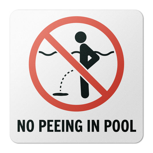 6 x 6in Floor Decal: No Peeing in Pool Hygiene Sign (2-Pack)