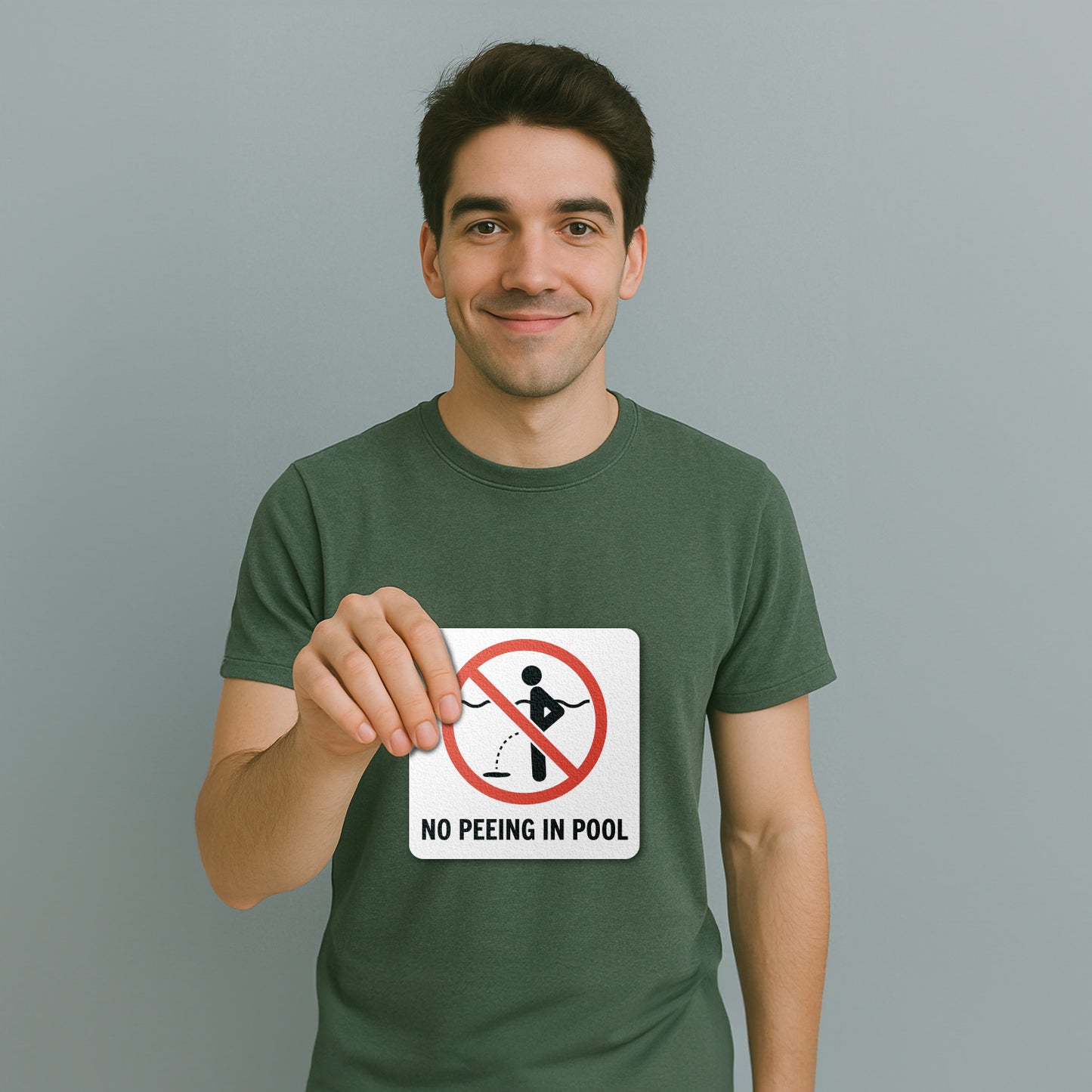 6 x 6in Floor Decal: No Peeing in Pool Hygiene Sign (2-Pack)