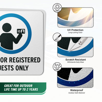 6 x 6in Floor Decal: Registered Guests Only Pool Sign (2-Pack)