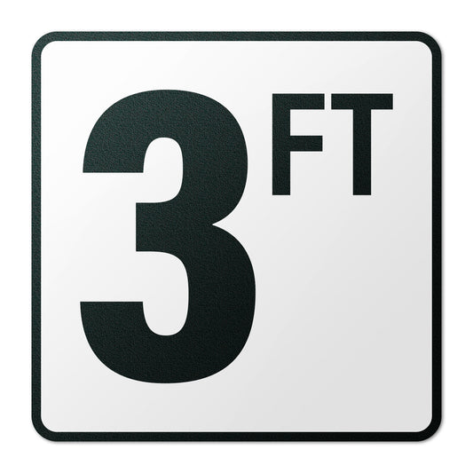 6 x 6in Floor Decal: 3 FT Depth Markers Pool Sign (2-Pack)