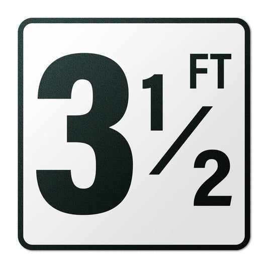 6 x 6in Floor Decal: 3.5 FT Depth Markers Pool Sign (2-Pack)