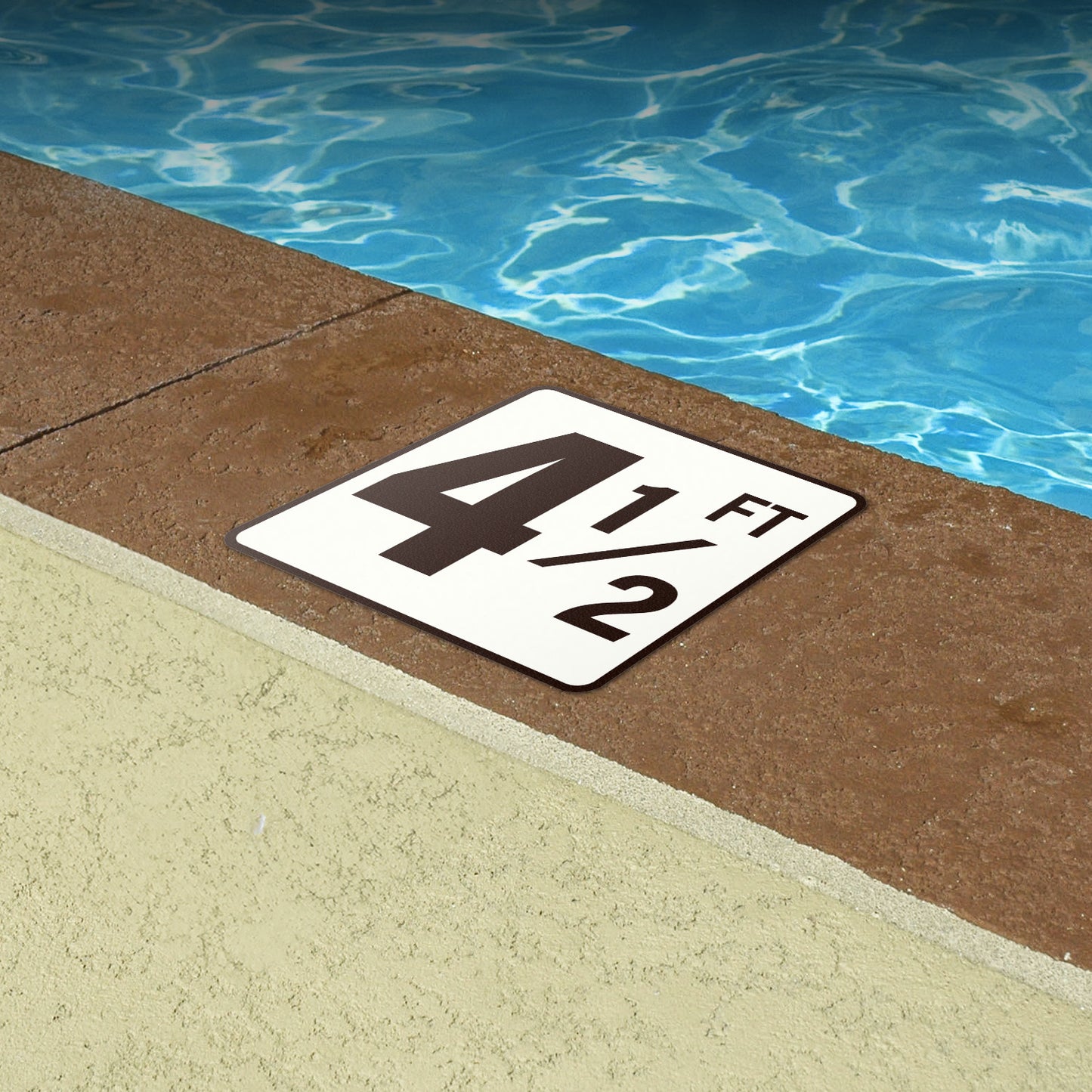 6 x 6in Floor Decal: 4.5 FT Depth Markers Pool Sign (2-Pack)