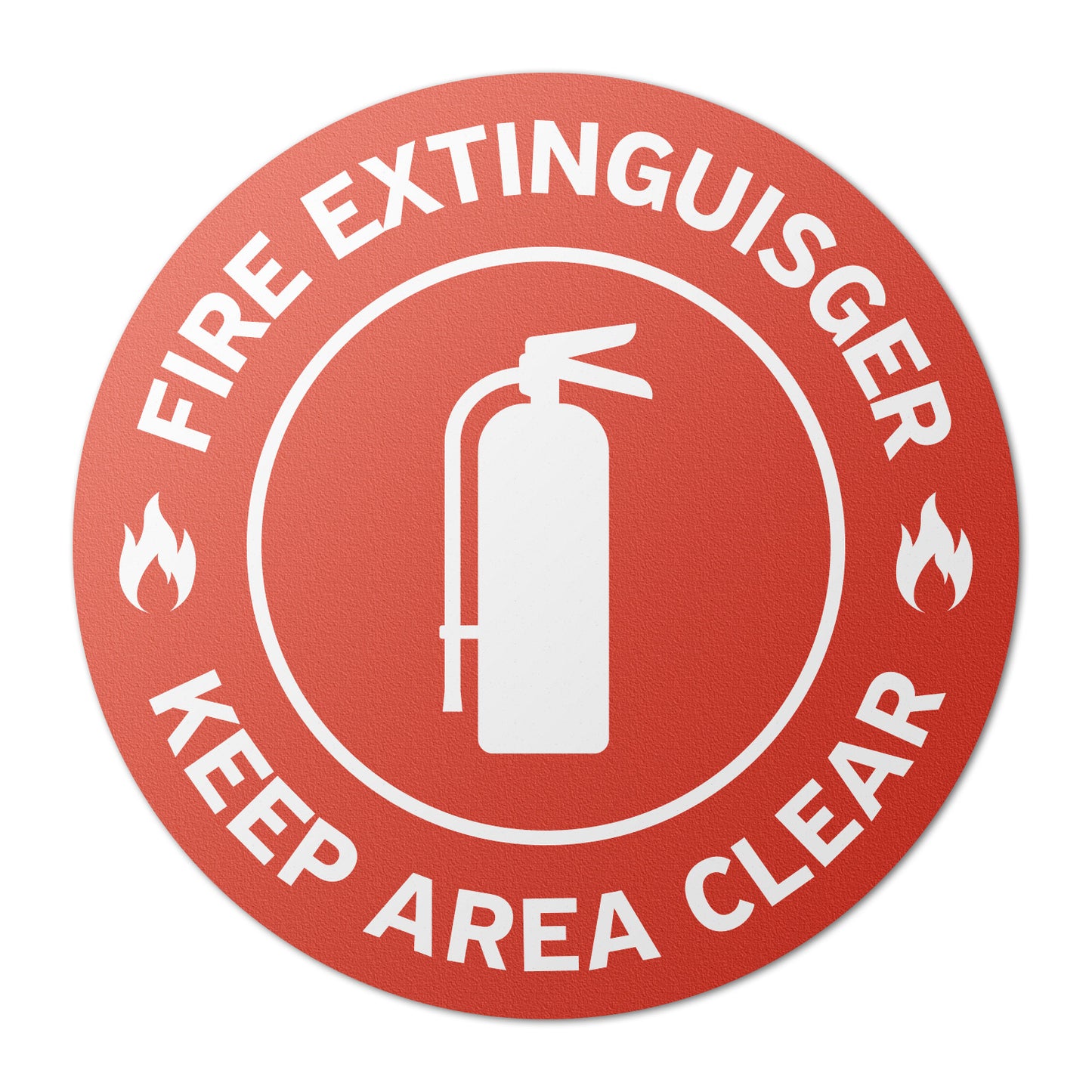 17 x 17in Floor Decals: Fire Extinguisher, Keep Area Clear (2-Pack)