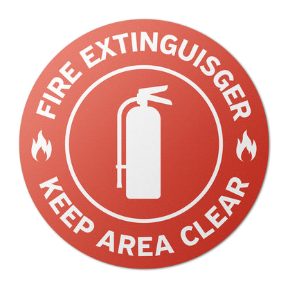 17 x 17in Floor Decals: Fire Extinguisher, Keep Area Clear (2-Pack)