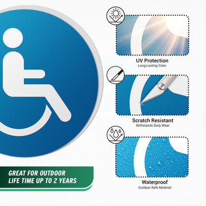 17 x 17in Floor Decals: Handicap Symbol (2-Pack)