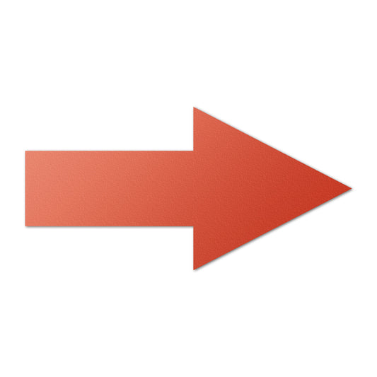 10 x 5in Floor Decals: Red Arrow Directional Stickers (2-Pack)