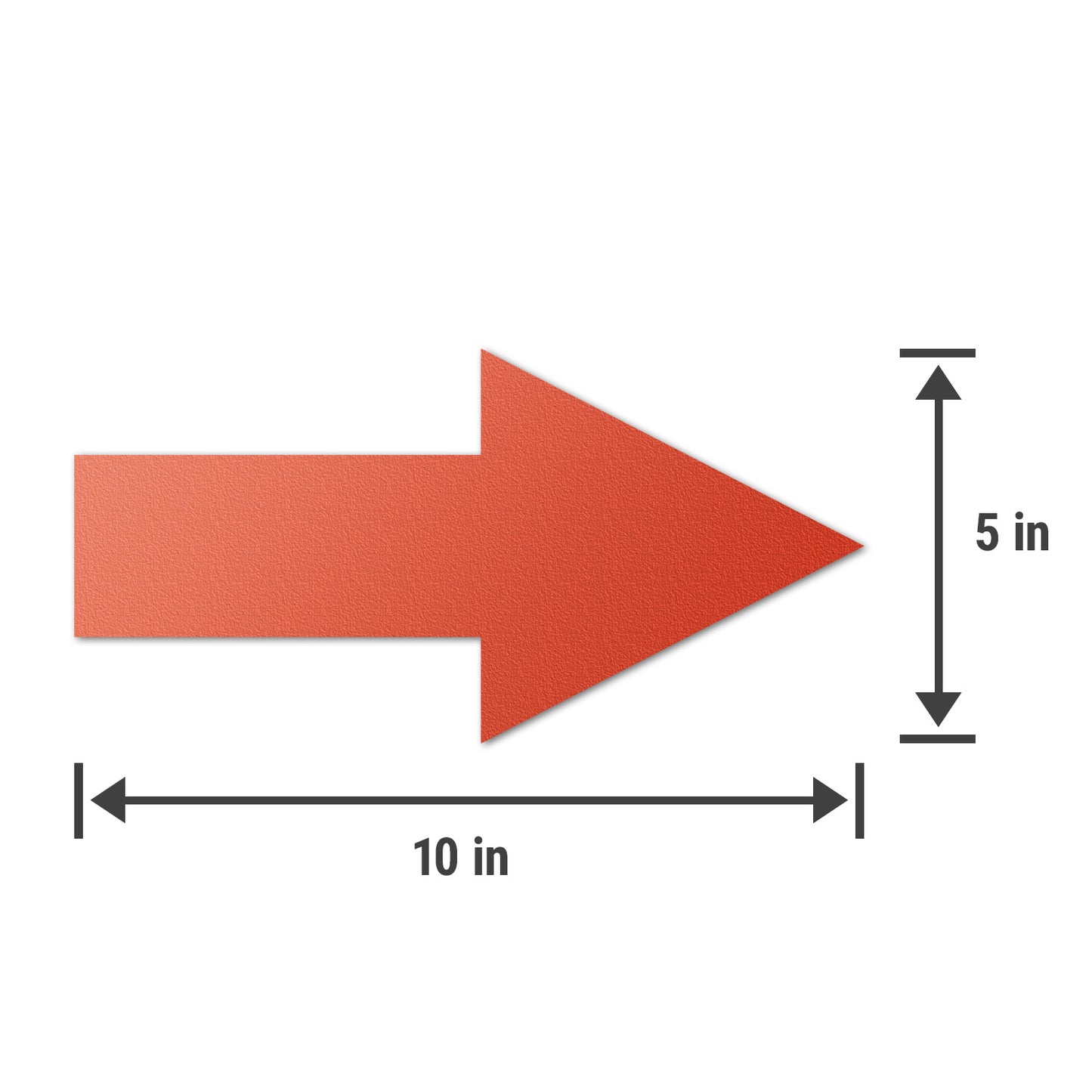10 x 5in Floor Decals: Red Arrow Directional Stickers (2-Pack)