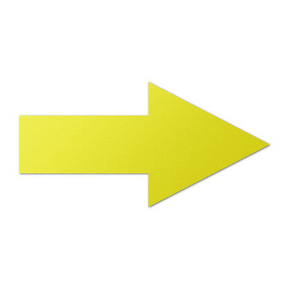 10 x 5in Floor Decals: Yellow Arrow Directional Stickers (2-Pack)