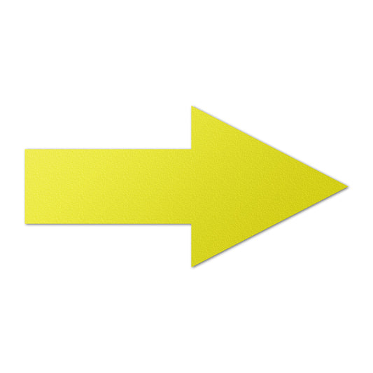 10 x 5in Floor Decals: Yellow Arrow Directional Stickers (2-Pack)