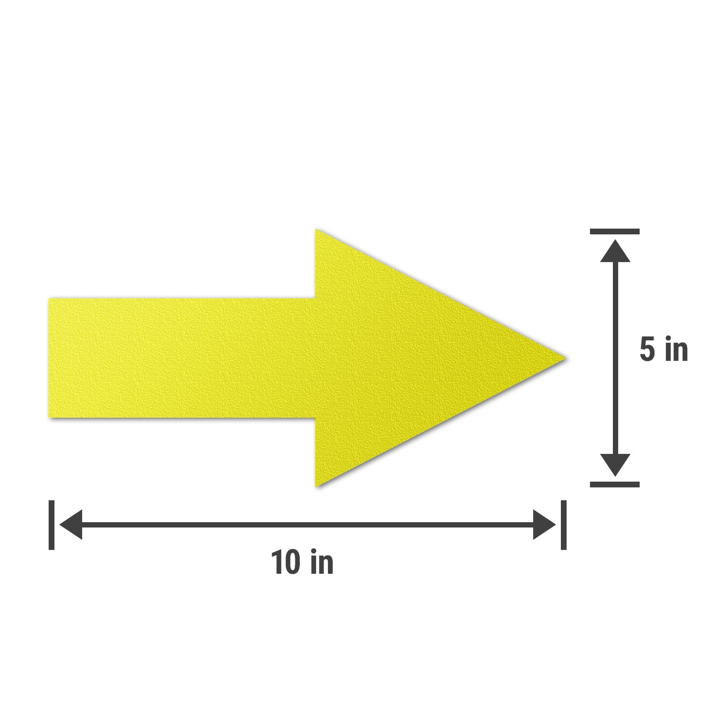 10 x 5in Floor Decals: Yellow Arrow Directional Stickers (2-Pack)