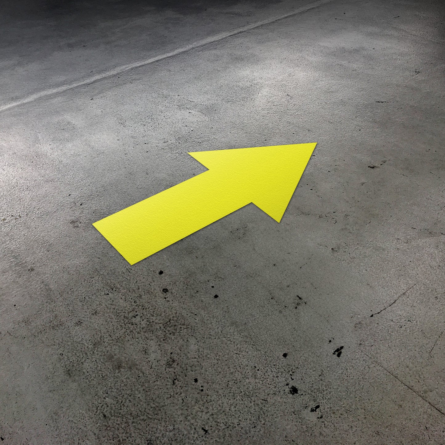 10 x 5in Floor Decals: Yellow Arrow Directional Stickers (2-Pack)
