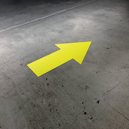 10 x 5in Floor Decals: Yellow Arrow Directional Stickers (2-Pack)
