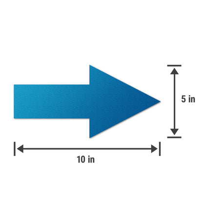 10 x 5in Floor Decals: Blue Arrow Directional Stickers (2-Pack)