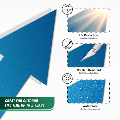 10 x 5in Floor Decals: Blue Arrow Directional Stickers (2-Pack)