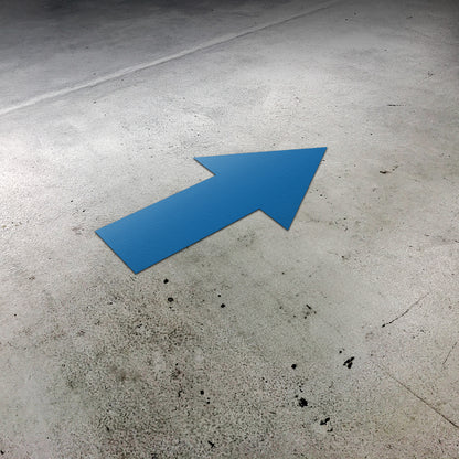 10 x 5in Floor Decals: Blue Arrow Directional Stickers (2-Pack)