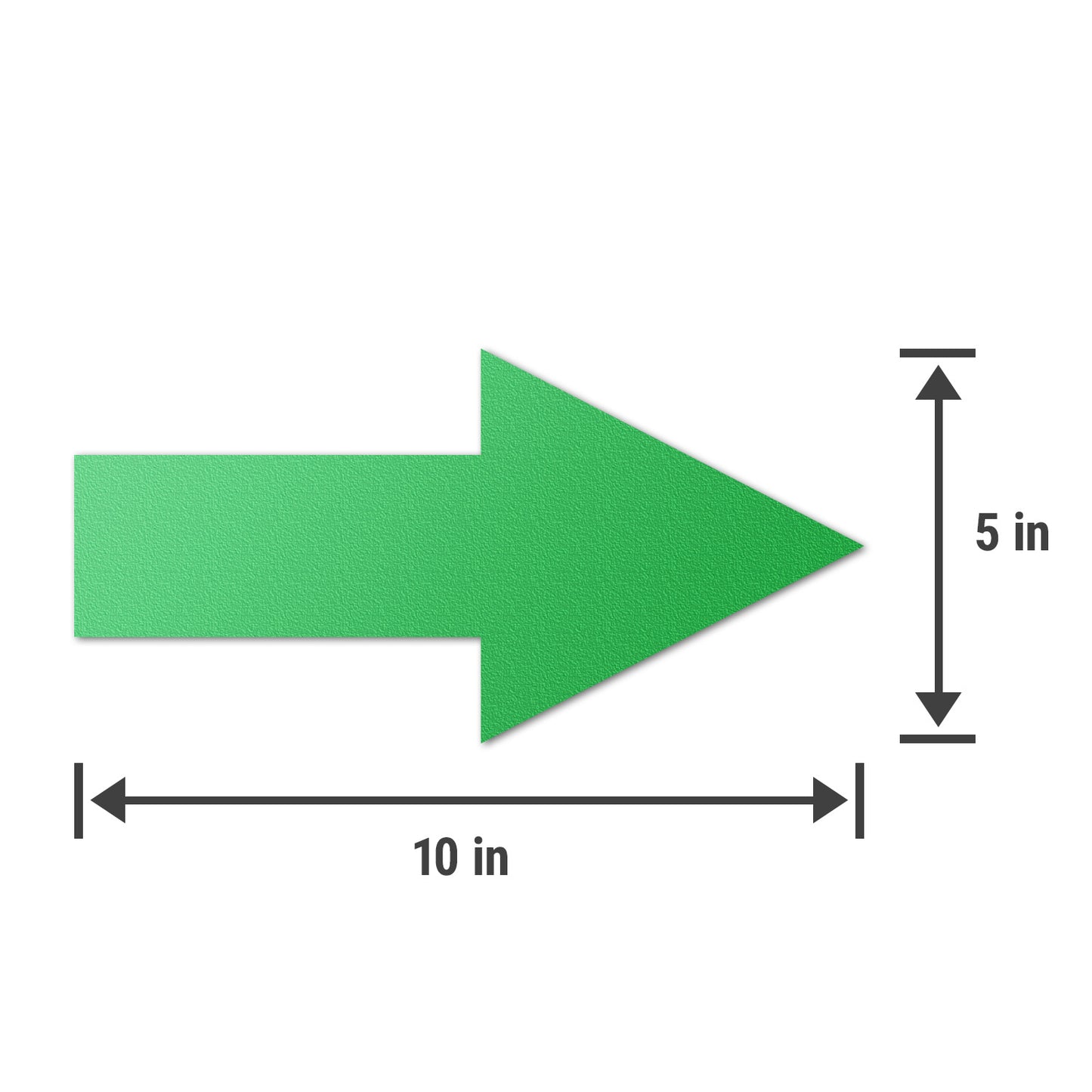 10 x 5in Floor Decals:  Green Arrow Directional Stickers (2-Pack)