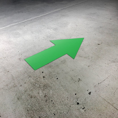 10 x 5in Floor Decals:  Green Arrow Directional Stickers (2-Pack)