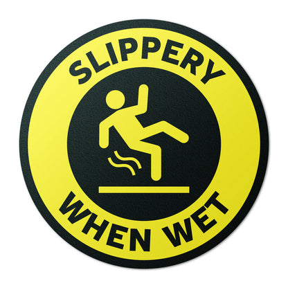 12 x 12in Floor Decals: Slippery When Wet Sign (2-Pack)