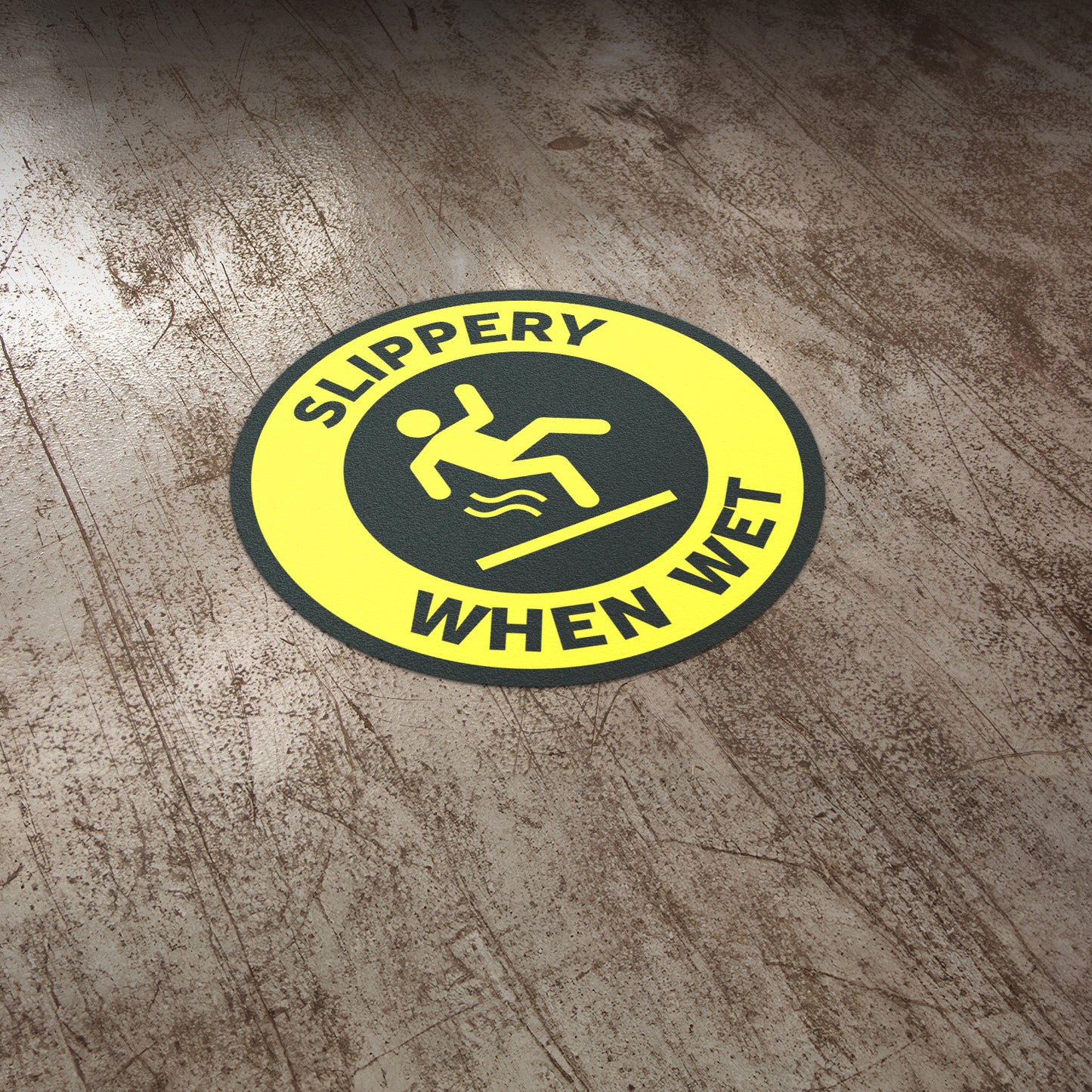17 x 17in Floor Decals: Slippery When Wet Sign (2-Pack)