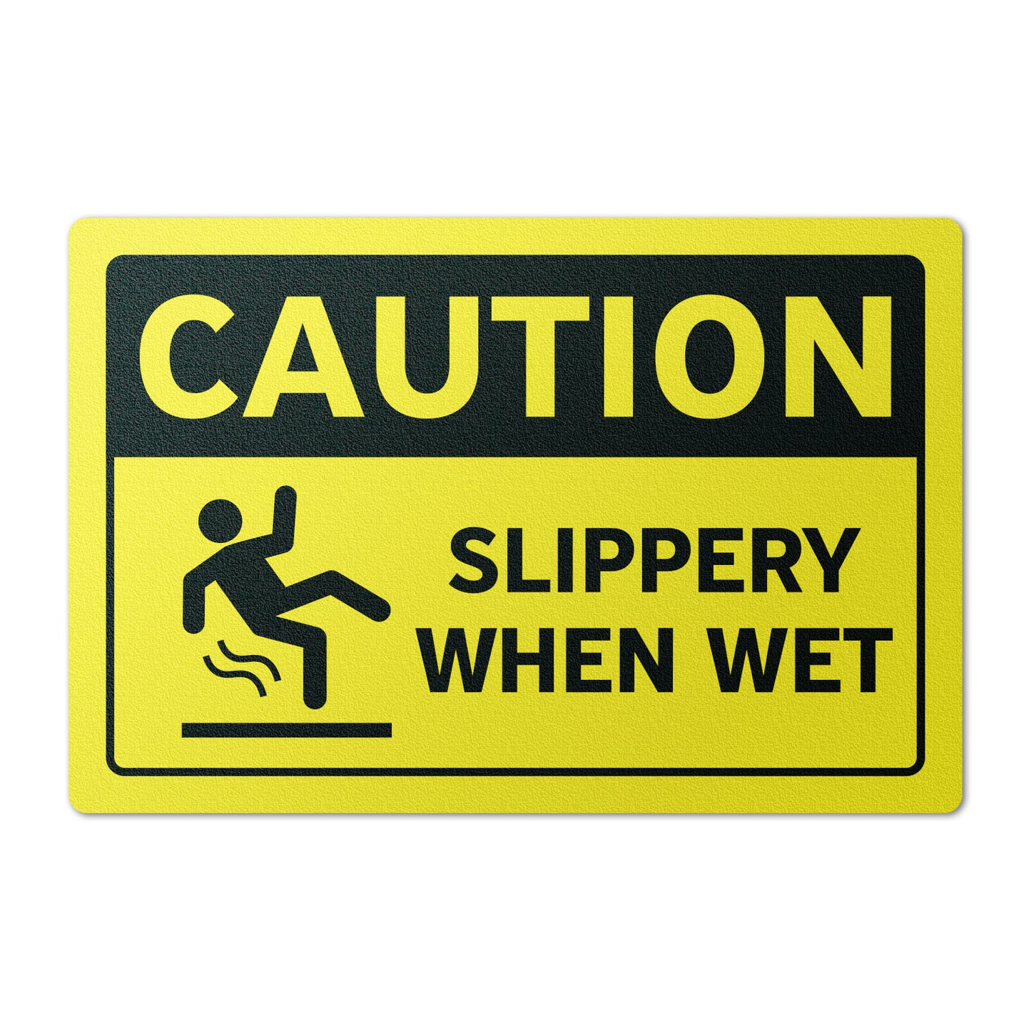 6 x 4in Warning Sticker: Caution Slippery When Wet Floor Sign (2-Pack)