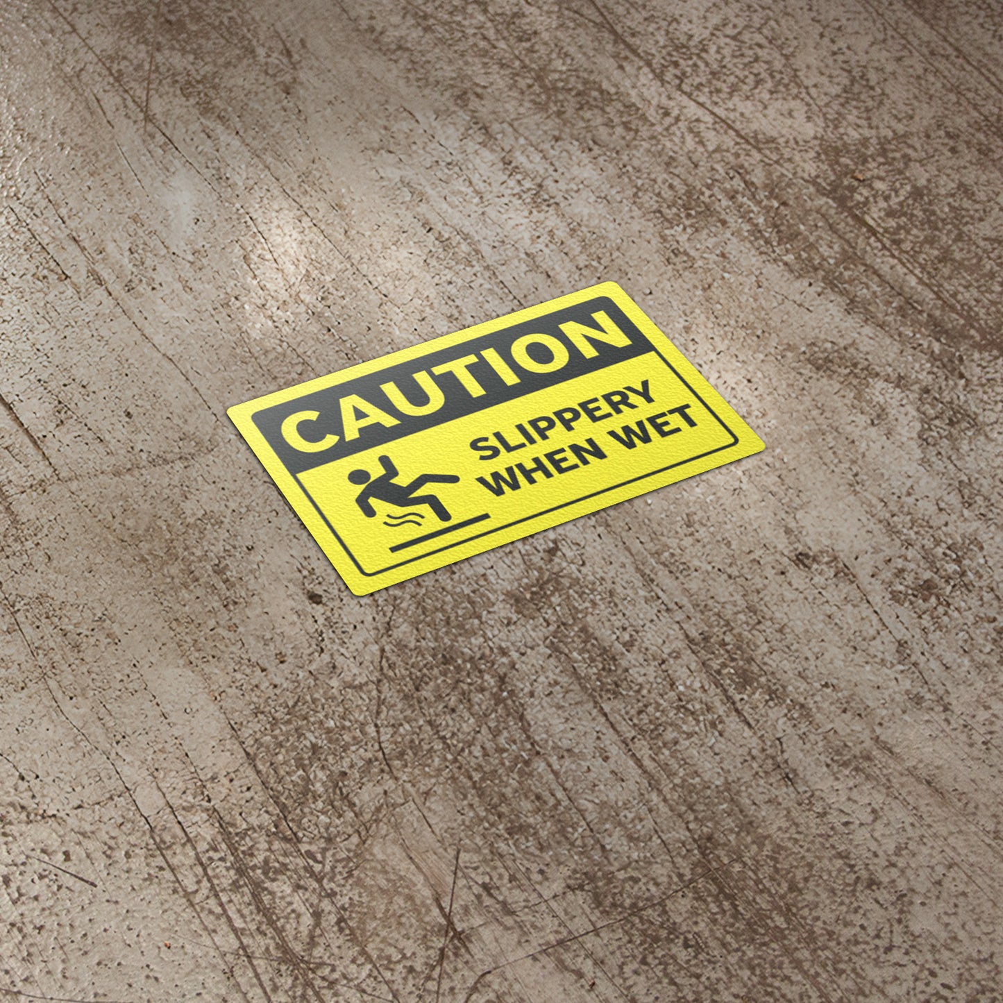 6 x 4in Warning Sticker: Caution Slippery When Wet Floor Sign (2-Pack)