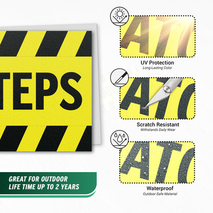 10 x 3in Floor Decals: Watch Your Step Sign (2-Pack)