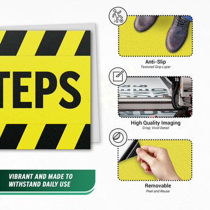 10 x 3in Floor Decals: Watch Your Step Sign (2-Pack)