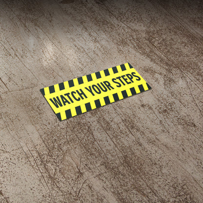 10 x 3in Floor Decals: Watch Your Step Sign (2-Pack)