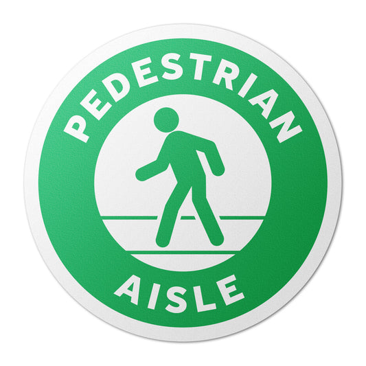 17 x 17in Floor Decals: Pedestrian Aisle Sign (2-Pack)