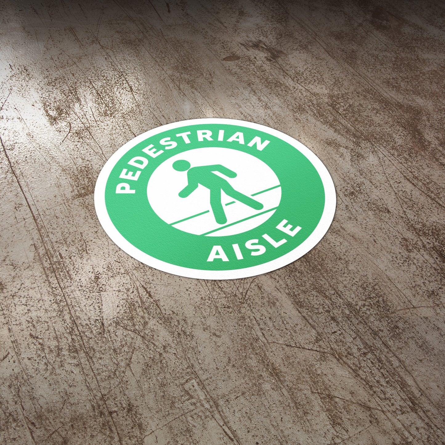 17 x 17in Floor Decals: Pedestrian Aisle Sign (2-Pack)