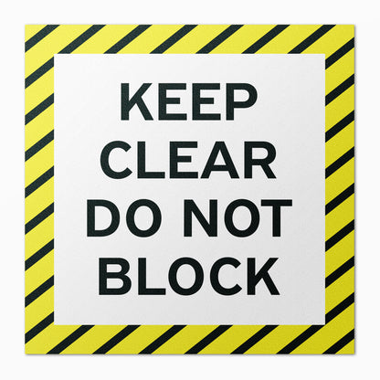 17 x 17in Floor Sticker: Keep Clear Do Not Block Sign (2-Pack)