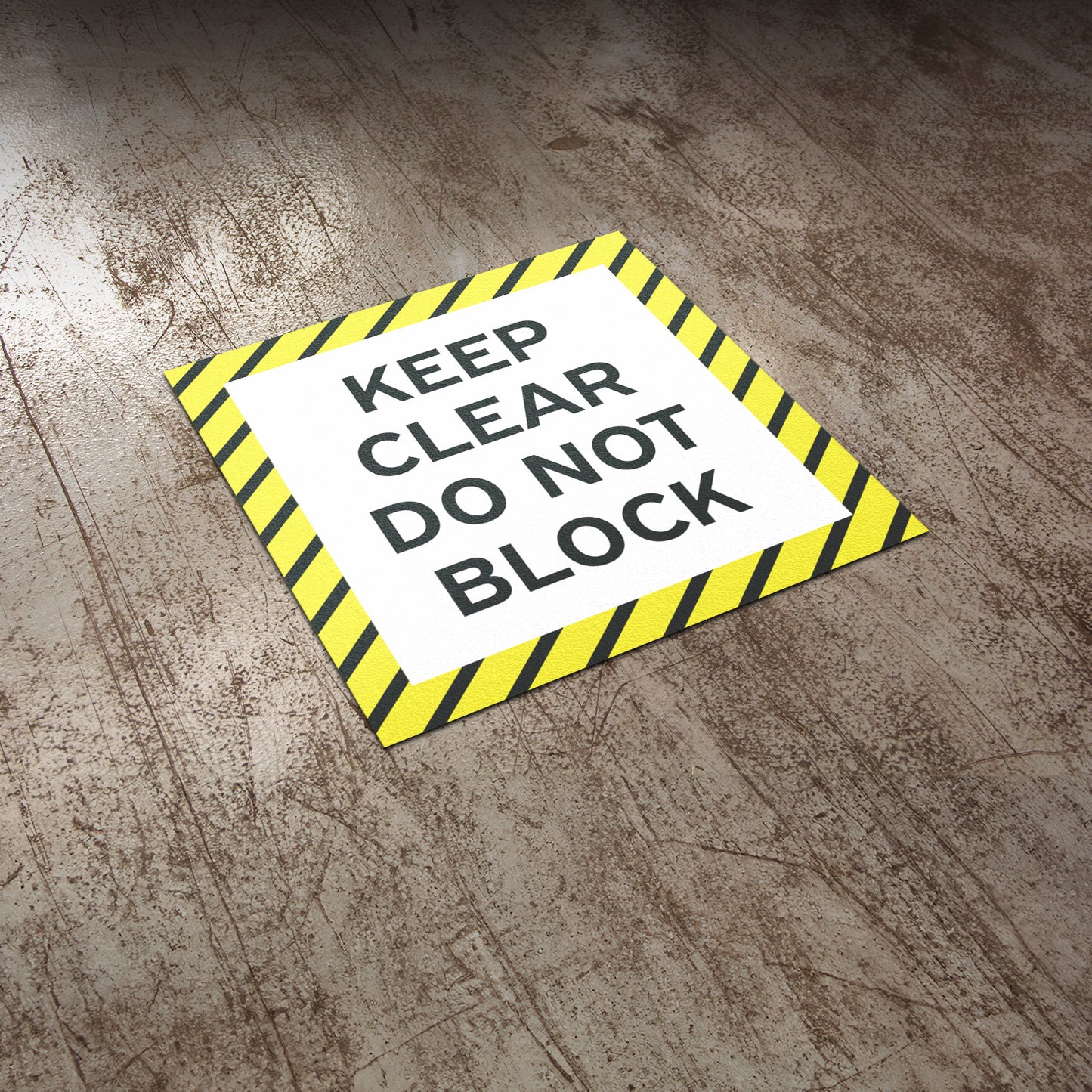 17 x 17in Floor Sticker: Keep Clear Do Not Block Sign (2-Pack)