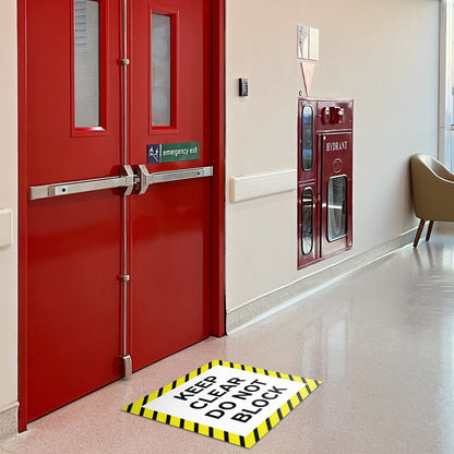 17 x 17in Floor Sticker: Keep Clear Do Not Block Sign (2-Pack)