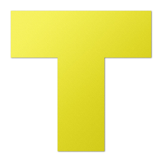 6 x 6in Floor Sticker: T-Shaped Yellow Label (2-Pack)