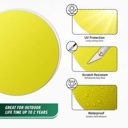 3.5 x 3.5in Floor Sticker: Yellow Dot Non-Slip Label (2-Pack)