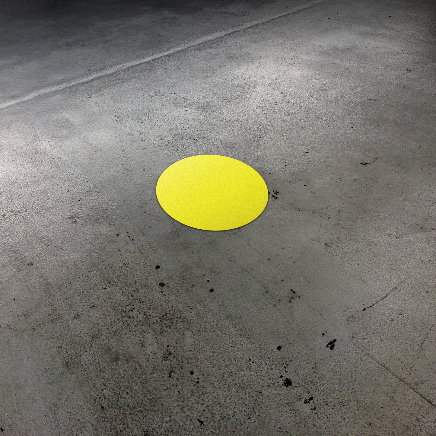 3.5 x 3.5in Floor Sticker: Yellow Dot Non-Slip Label (2-Pack)