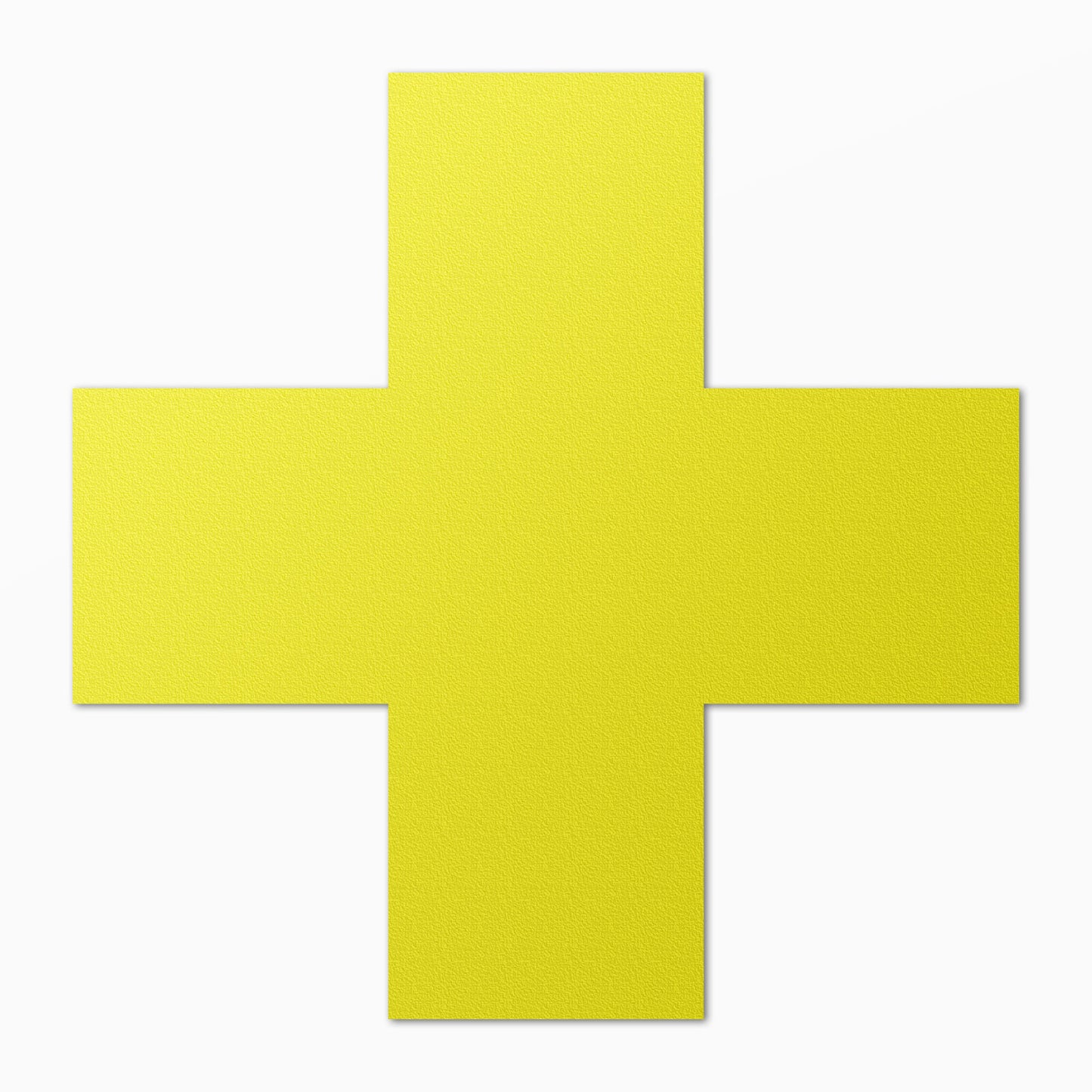 6 x 6in Floor Sticker: Cross-Shaped Yellow Label (2-Pack)