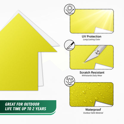 5.5 x 5.5in Floor Sticker: Yellow Arrow Directional Decal