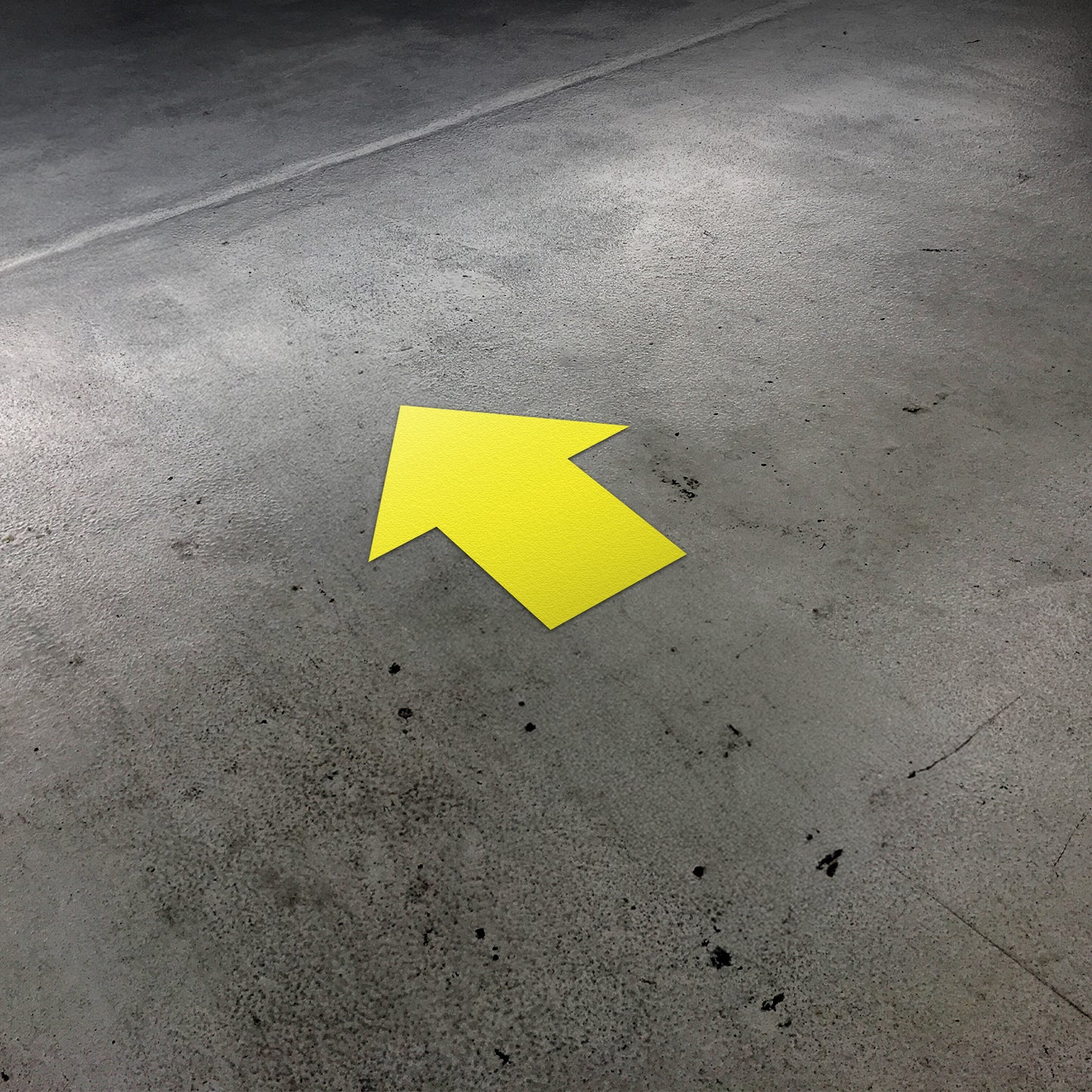 5.5 x 5.5in Floor Sticker: Yellow Arrow Directional Decal
