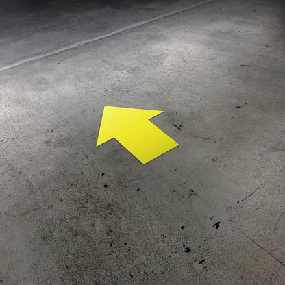 5.5 x 5.5in Floor Sticker: Yellow Arrow Directional Decal