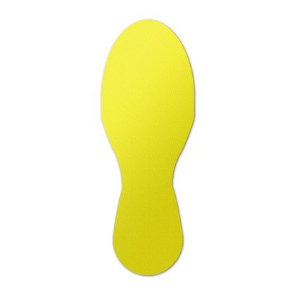 3.375 x 9.25in Floor Sticker: Yellow Footprint Safety Label (2-Pack)