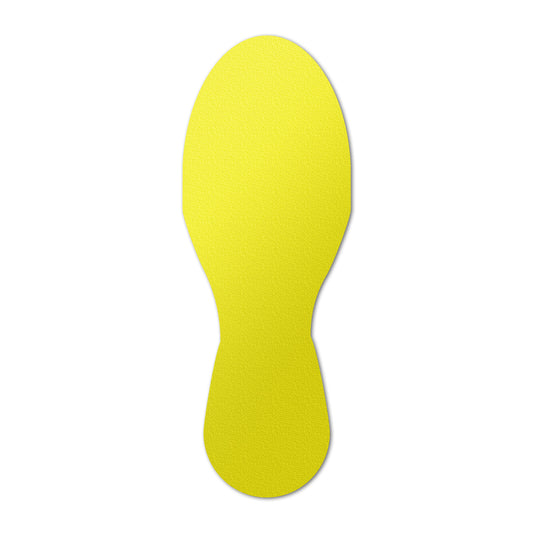3.375 x 9.25in Floor Sticker: Yellow Footprint Safety Label (2-Pack)