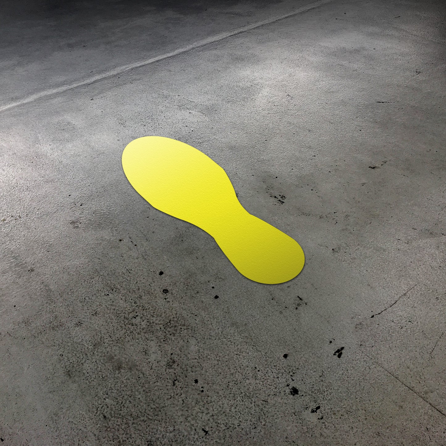 3.375 x 9.25in Floor Sticker: Yellow Footprint Safety Label (2-Pack)