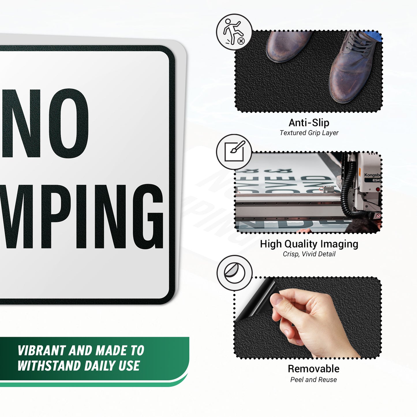 6 x 6in Floor Decals: No Jumping Pool Sign (2-Pack)