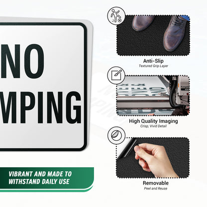 6 x 6in Floor Decals: No Jumping Pool Sign (2-Pack)