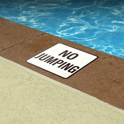6 x 6in Floor Decals: No Jumping Pool Sign (2-Pack)